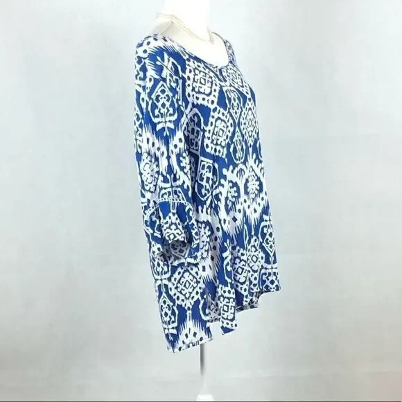 Santiki Blue and White Top - Picture 2 of 6